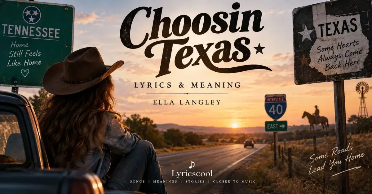 Choosin Texas lyrics meaning by Ella Langley with a lonely road from Texas to Tennessee